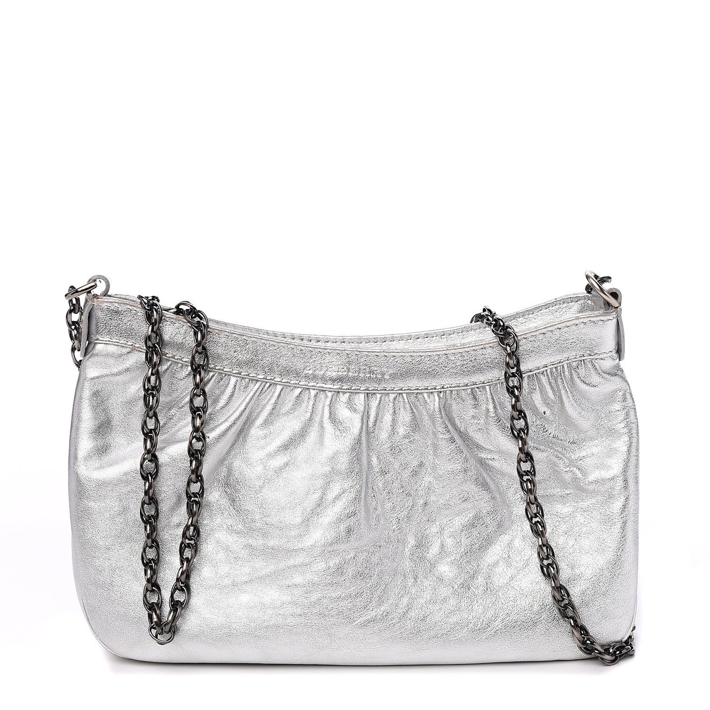Metallic Calfskin Pochette Silver