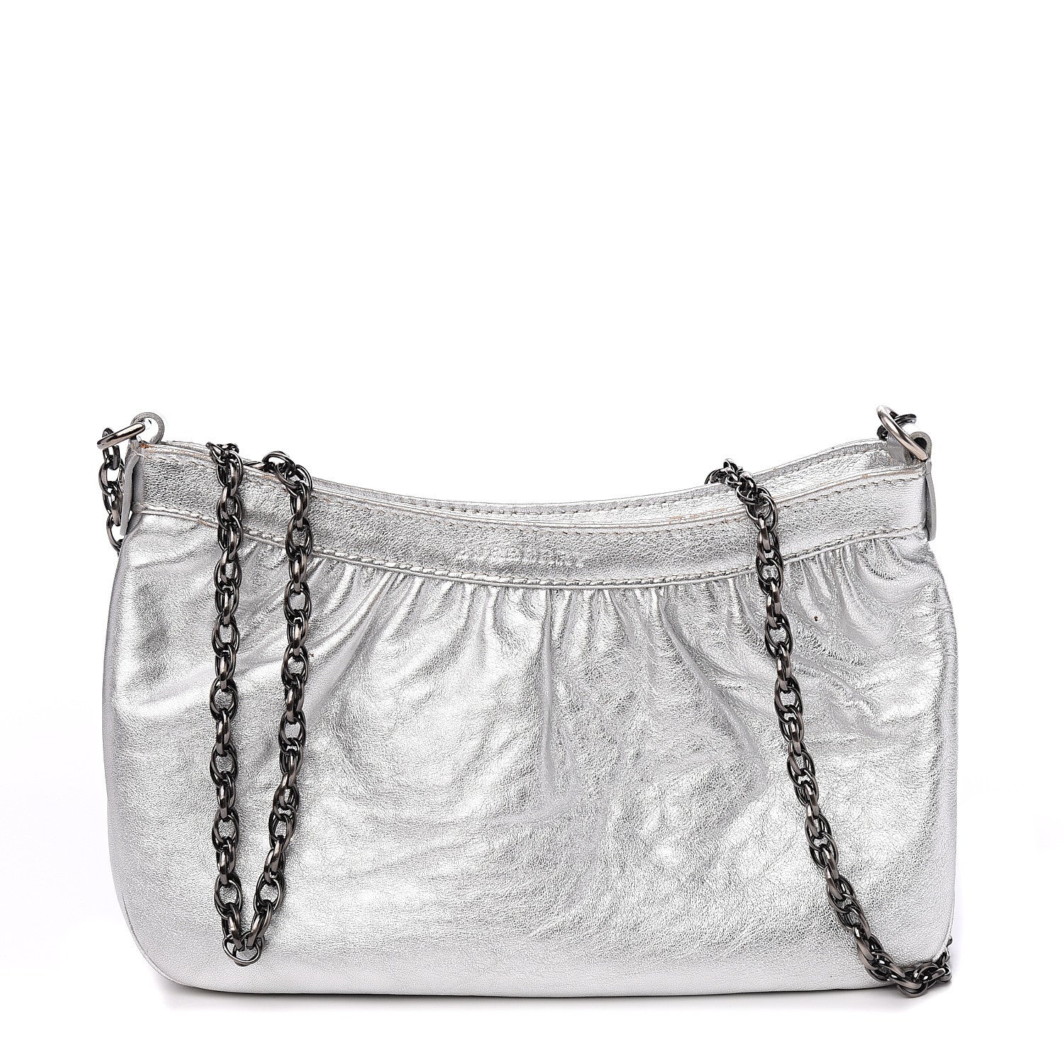 Burberry Metallic Calfskin Pochette Silver 1 of 11