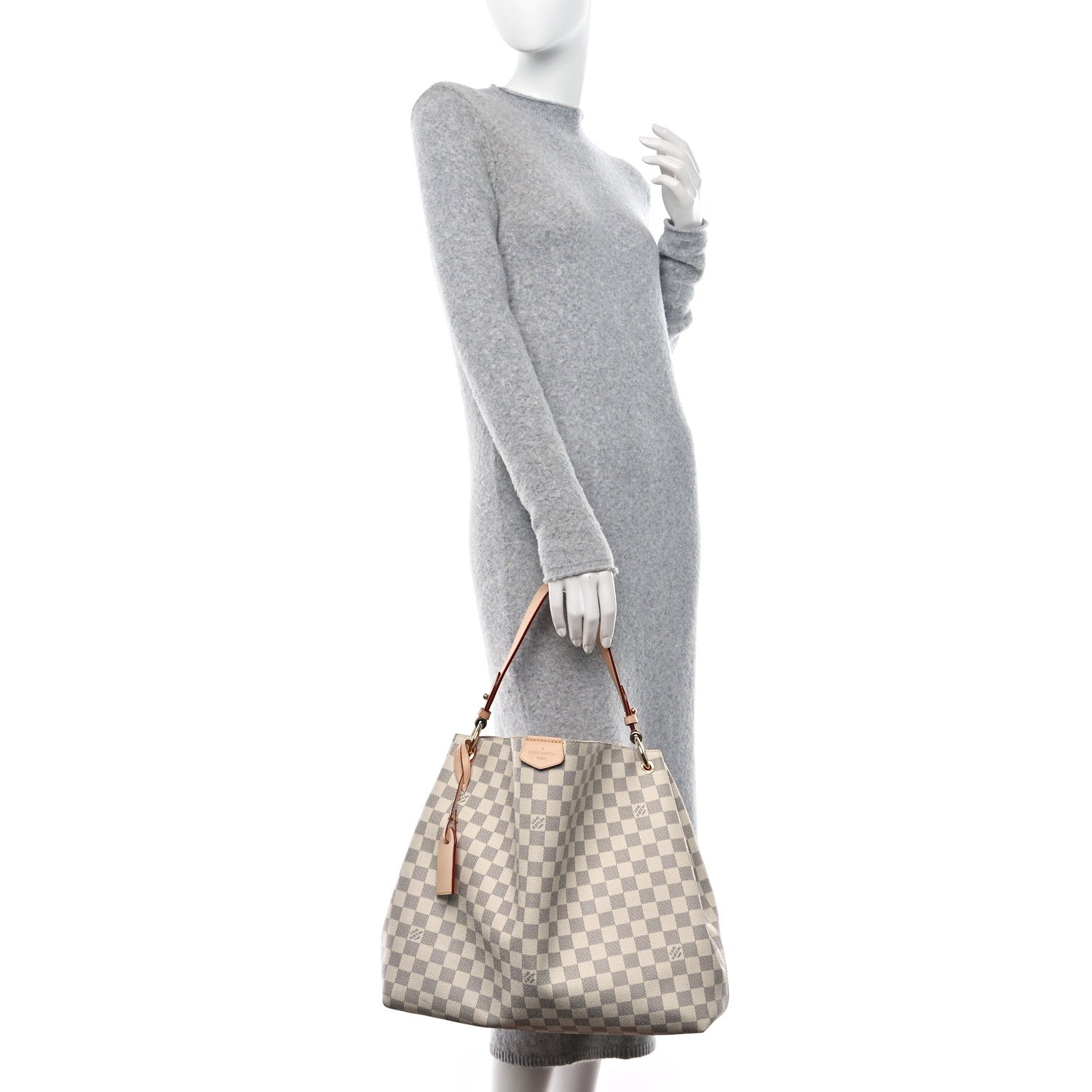 Louis Vuitton Damier Azur Graceful MM Rose Ballerine 2 of 13