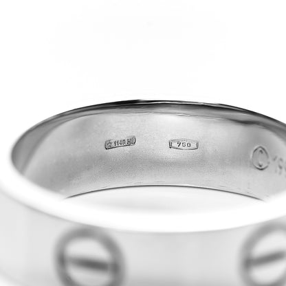 Cartier 18K White Gold 5.5mm LOVE Ring 54 6.75 5 of 5
