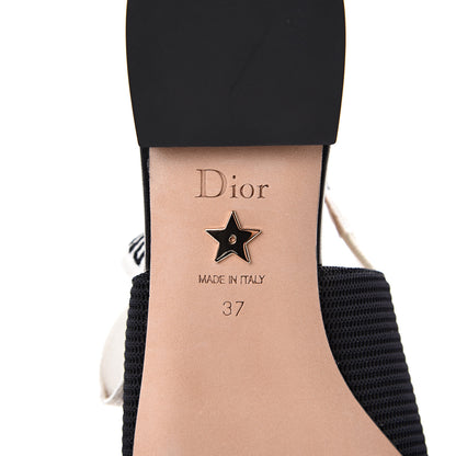 Christian Dior Technical Canvas Ribbon J'Adior Slingback Ballet Flats 37 Black 6 of 8