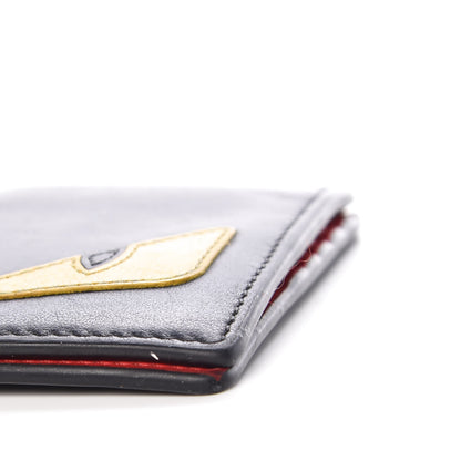 Fendi Vitello Century Monster Eyes Inlay Bi-Fold Wallet Black Giallo Rosso 9 of 14