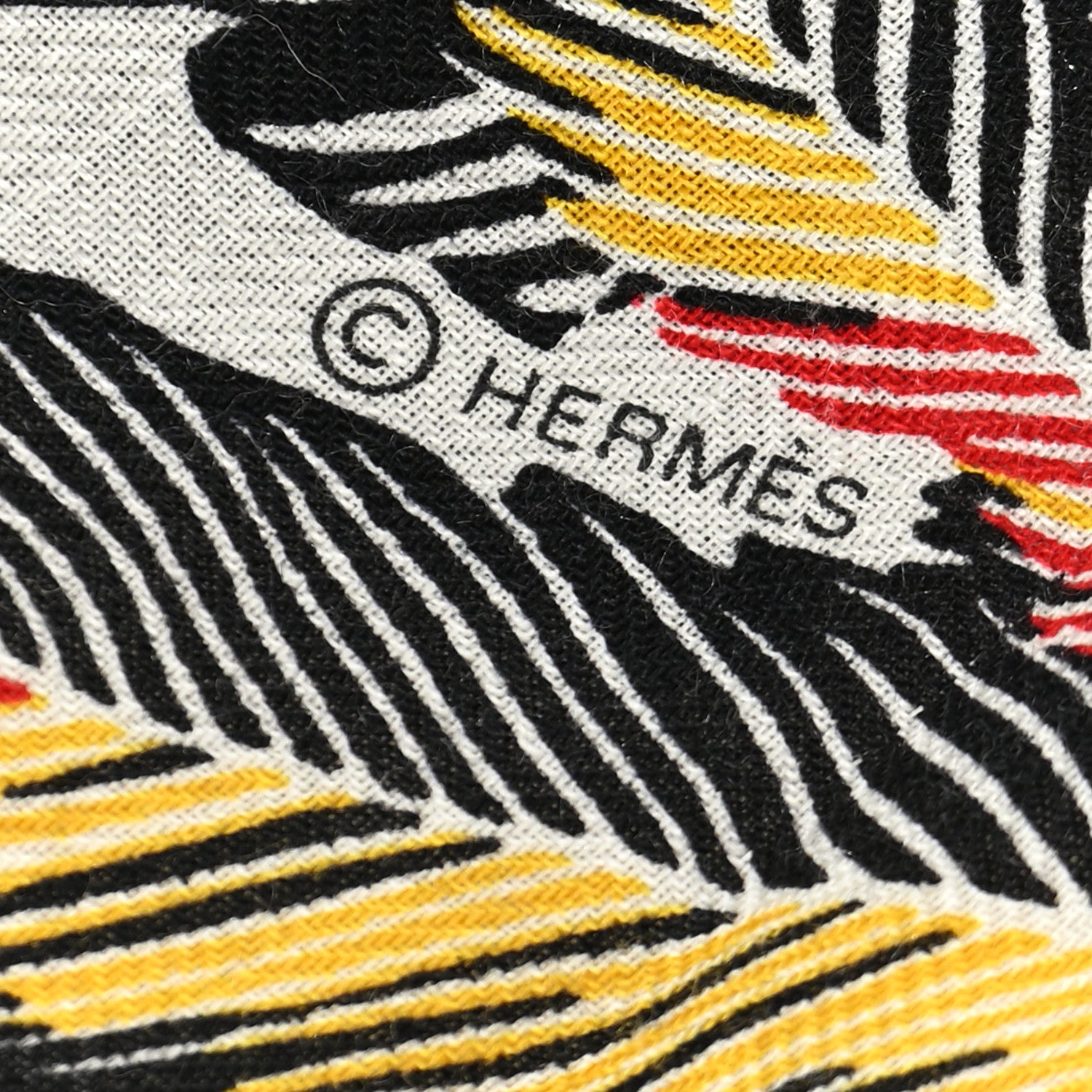 Hermes Cashmere Silk Zebra Pegasus Pointe Triangle Scarf Marine White Multicolor 4 of 6