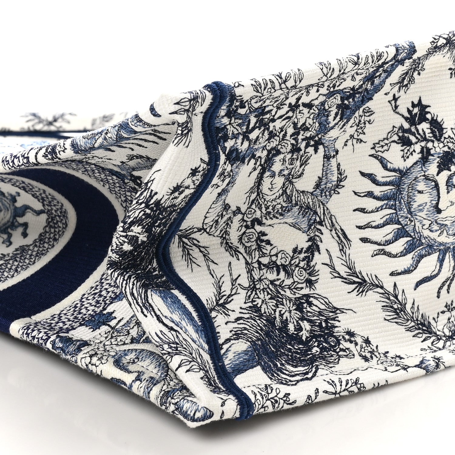 Christian Dior Canvas Embroidered Medium Toile de Jouy Soleil Book Tote Blue Multicolor 9 of 10