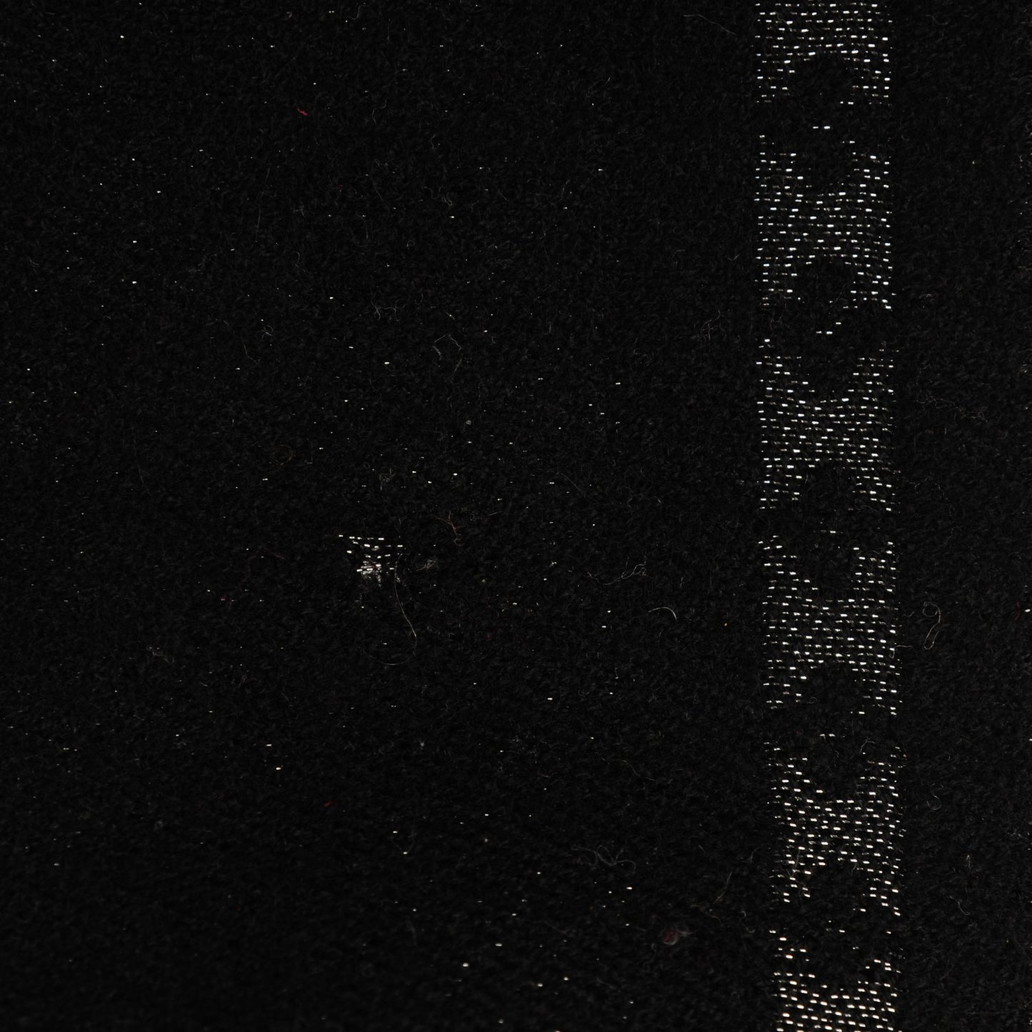 Wool Cashmere Lurex Monogram Scarf Black Silver