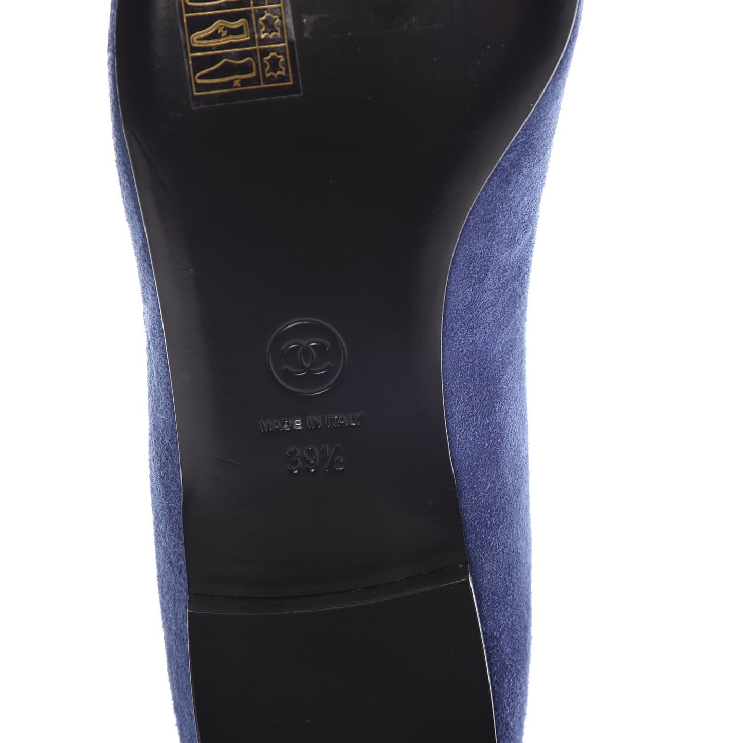 Suede Satin Cap Toe Gabrielle Ballerina Flats 39.5 Royal Blue Black