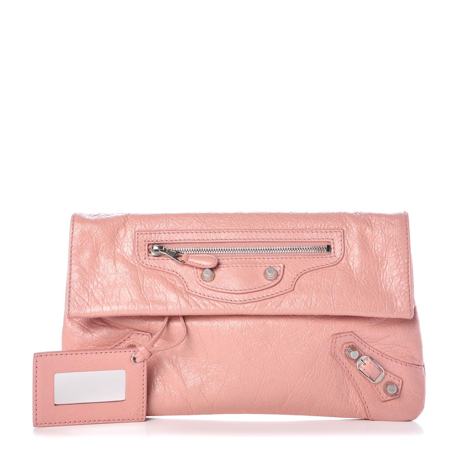 Balenciaga Agneau Giant 12 Silver Hardware Envelope Clutch Rose Peche 1 of 7