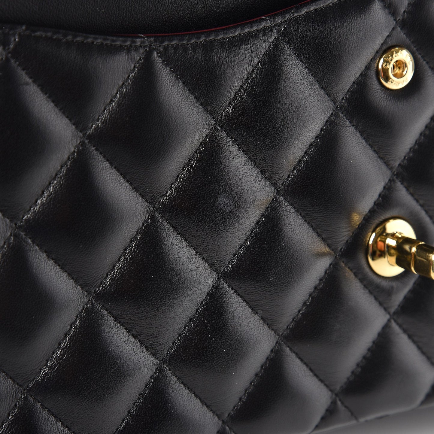Lambskin Quilted Jumbo Double Flap Black