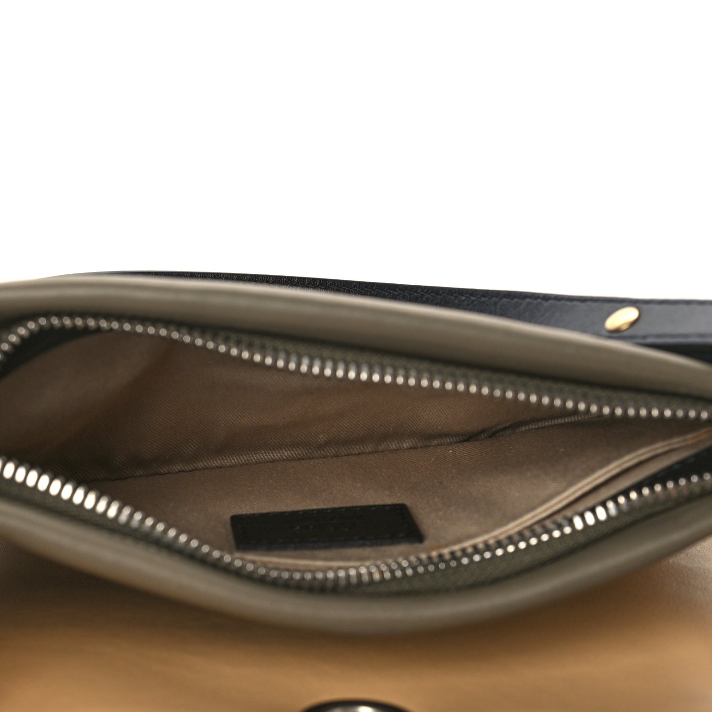Smooth Calfskin Roy Double Shoulder Bag Merino Grey Bleached Brown