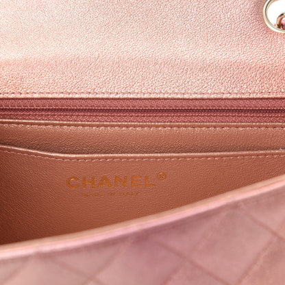 Chanel Metallic Lambskin Quilted Ombre Mini Rectangular Flap Pink 8 of 11