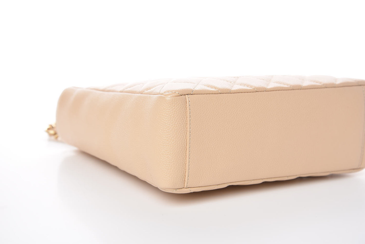 Caviar Quilted Petit Shopping Tote PST Beige