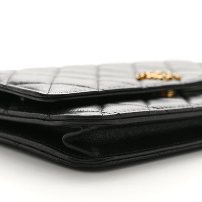 Chanel Lambskin Quilted Infinity Wallet On Chain WOC Black 10 of 12
