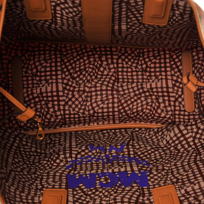 MCM Visetos Large Liz Reversible Shopper Tote Cognac 7 of 7