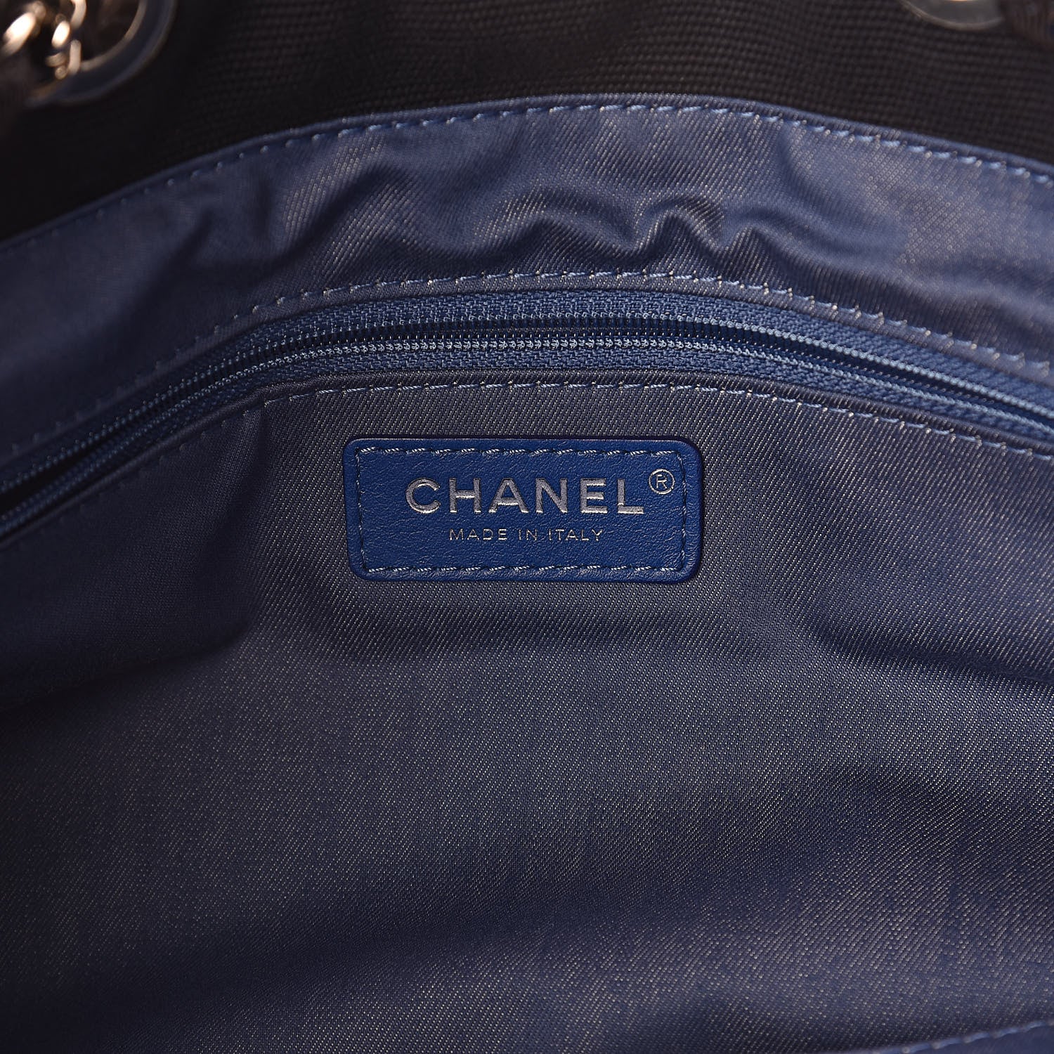 Chanel Canvas Quilted La Pausa Large Shopping Tote Navy 6 of 10
