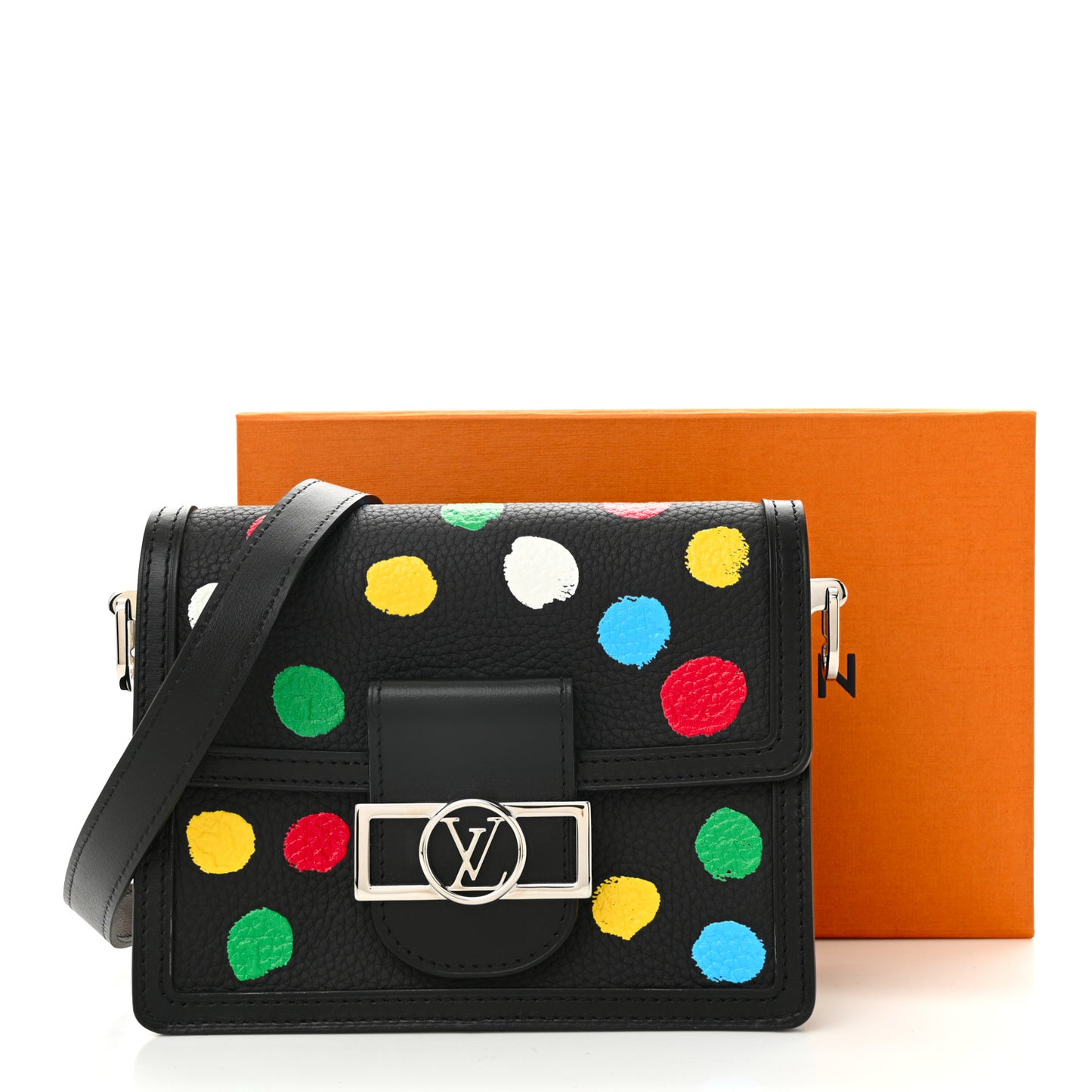 LV X YK Taurillon Dots Dauphine Mini Black