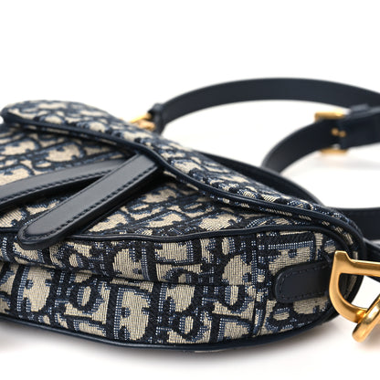 Christian Dior Oblique Mini Saddle Bag With Strap Blue 10 of 11