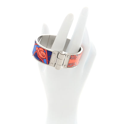 Hermes Enamel Printed Wide Coup De Fouet Au Bloc Hinged Bracelet M Rayon 2 of 5