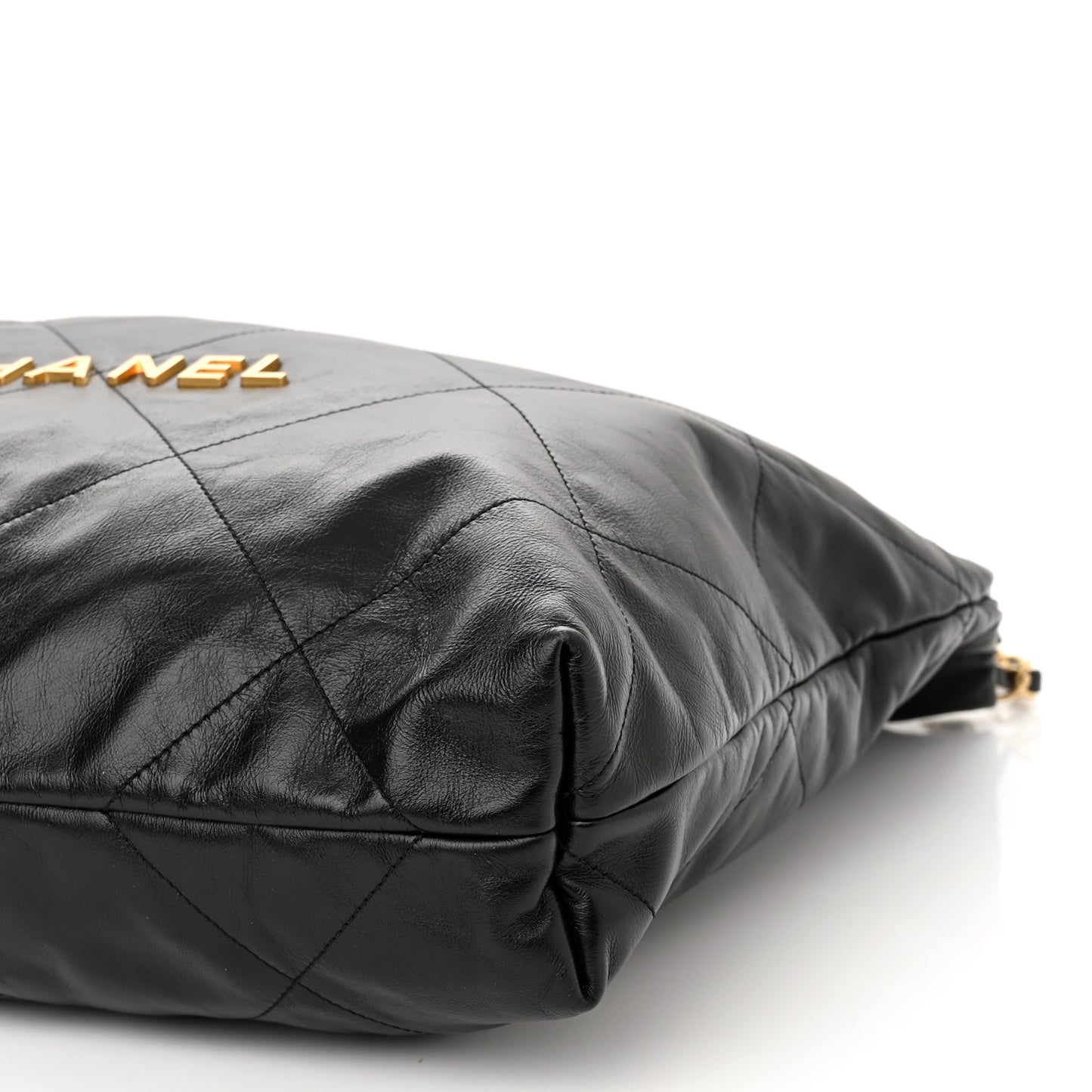 Shiny Calfskin Quilted Small Chanel 22 Black
