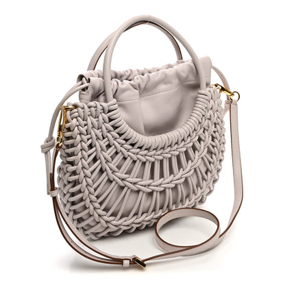 Valentino Garavani Lambskin Vlogo Macrame Tote Lilac Ash 3 of 9