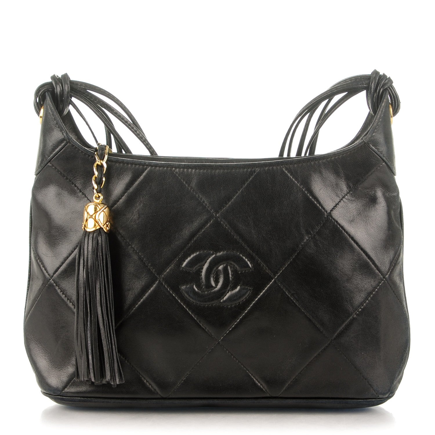 Chanel Lambskin Quilted Tassel Bag Black 1 of 8