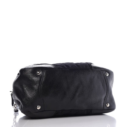 Prada Tessuto Nylon Cervo Lux Dome Satchel Black 5 of 9