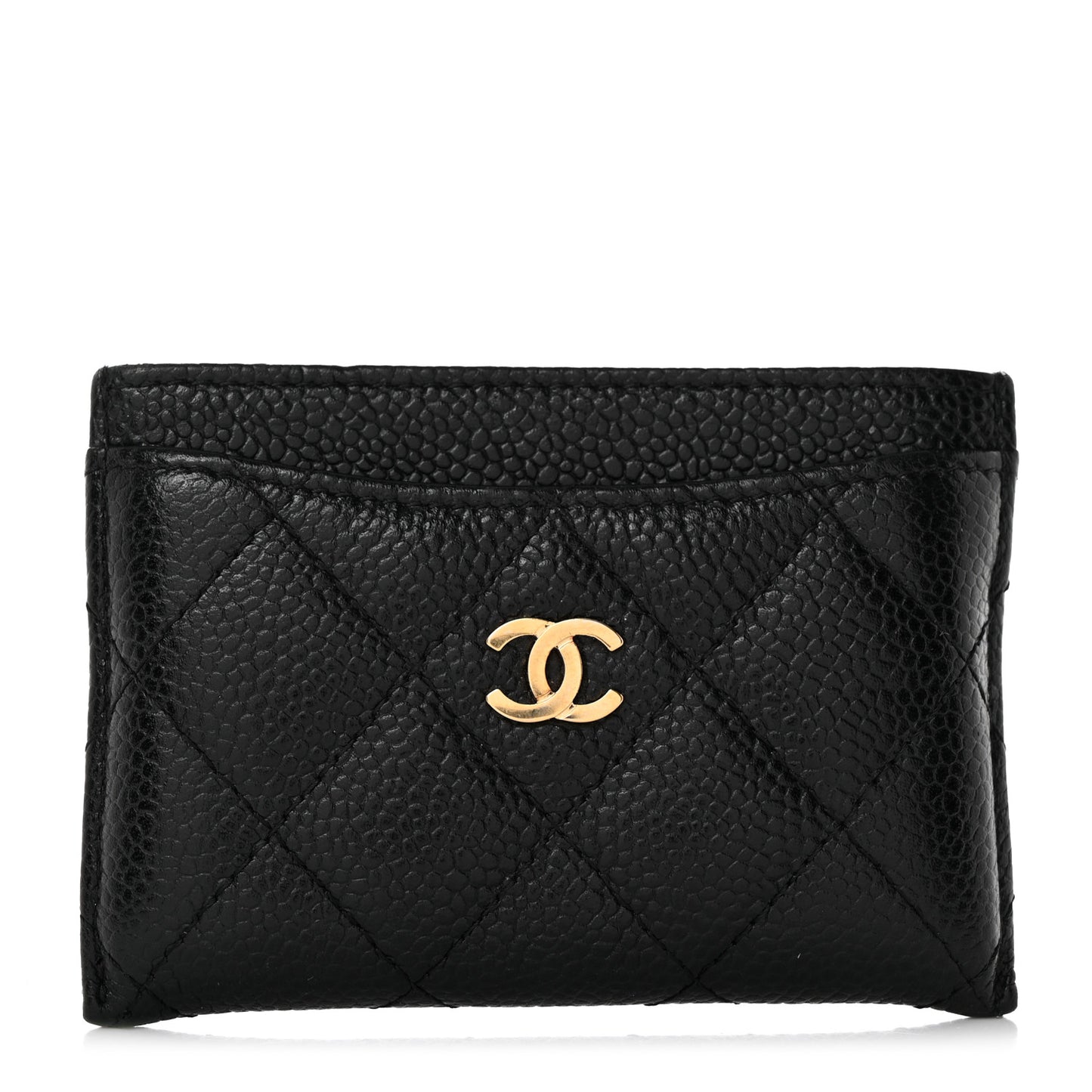 Caviar Quilted Card Holder Black