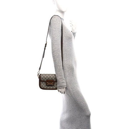 Gucci GG Supreme Monogram Web Mini Horsebit 1955 Shoulder Bag Beige Brown Sugar 2 of 10