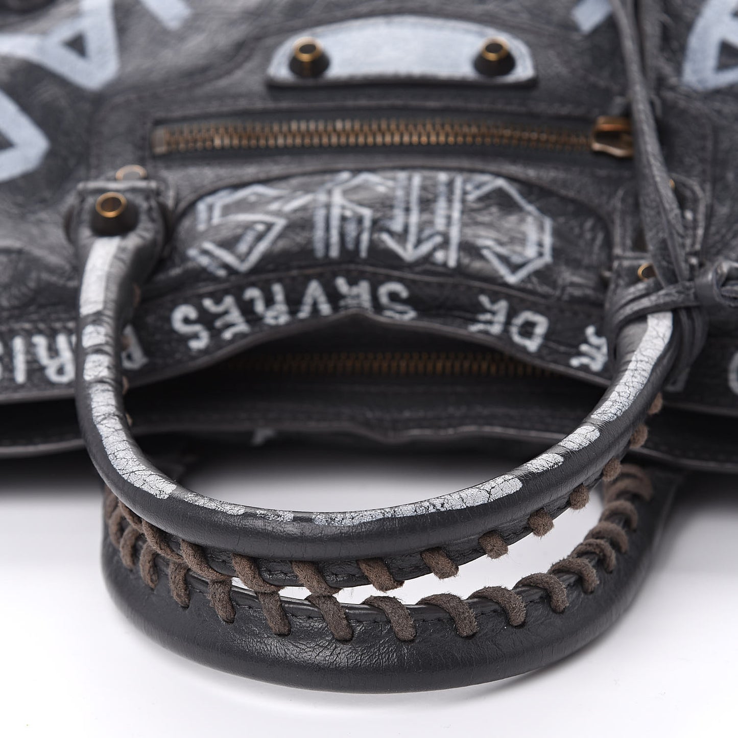 Agneau Arena Graffiti All Over Classic Hardware S City Gris Fossile White