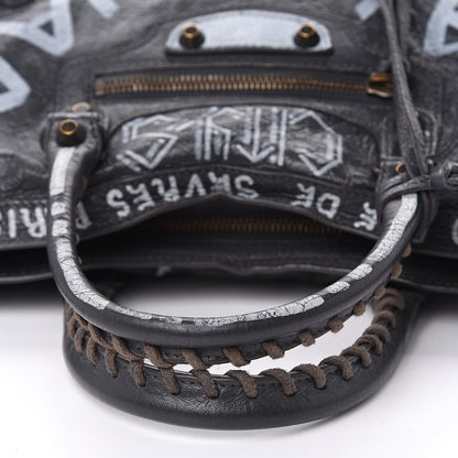 Balenciaga Agneau Arena Graffiti All Over Classic Hardware S City Gris Fossile White 9 of 10