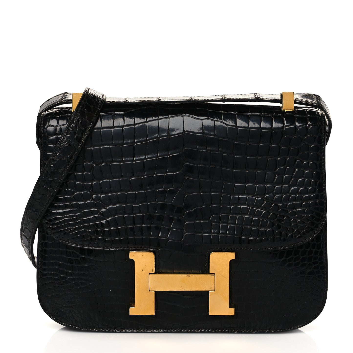 Shiny Alligator Constance 24 Black