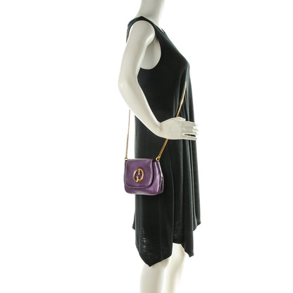 Gucci Metallic Pebbled Calfskin Small 1973 Chain Shoulder Bag Purple 2 of 8