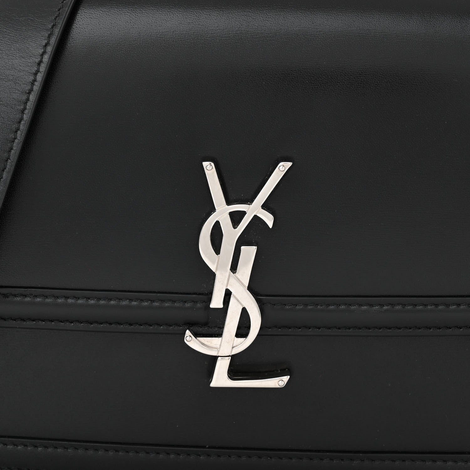 Saint Laurent Box Calfskin Monogram Medium Solferino Satchel Black 8 of 11