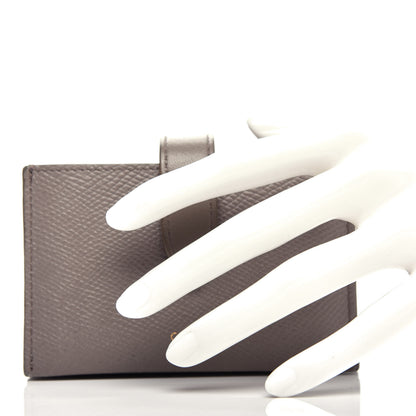 Celine Grained Shiny Calfskin Accordion Card Holder Pebble 2 of 9