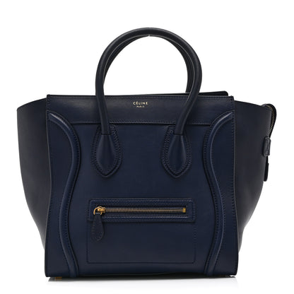 Celine Drummed Calfskin Mini Luggage Ink 1 of 11