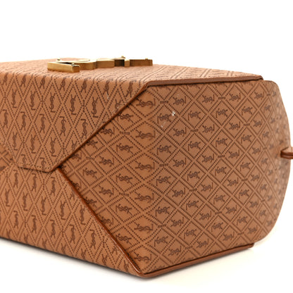 Saint Laurent Calfskin Monogram Take Away Box Dusty Vintage Brown Gold 10 of 11