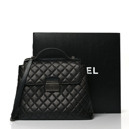 Chanel Goatskin Quilted Small CC University Shopping Tote Black 10 of 10