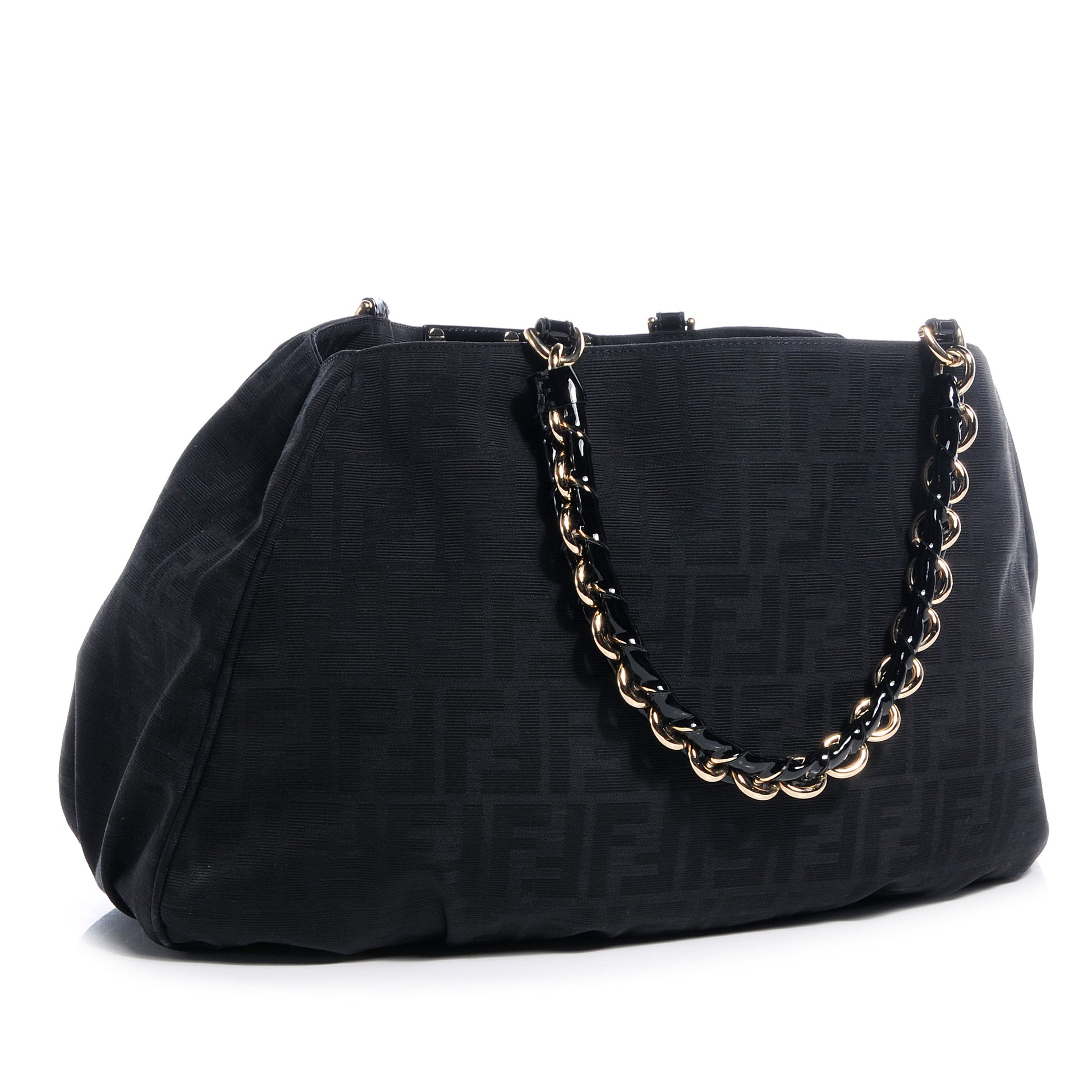 Fendi Zucca Enamel Mia Tote Black 3 of 9