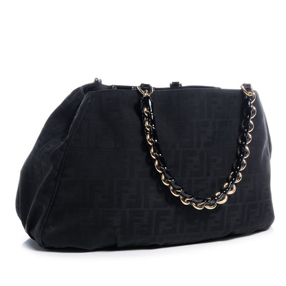 Fendi Zucca Enamel Mia Tote Black 3 of 9