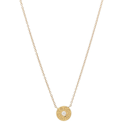 Tiffany 18K Yellow Gold Diamond 1837 Circle Pendant Necklace 1 of 5
