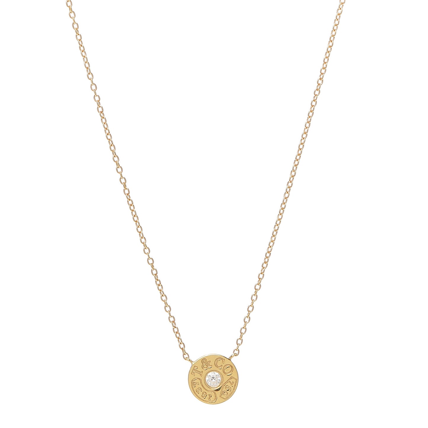 18K Yellow Gold Diamond 1837 Circle Pendant Necklace