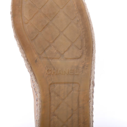 Chanel Lambskin CC Espadrilles 39 Beige Black 7 of 18