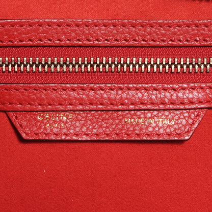 Celine Drummed Leather Shoulder Luggage Red 9 of 10