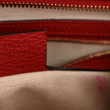 Gucci Dollar Calfskin Medium Soho Top Handle Satchel Hibiscus Red 7 of 16