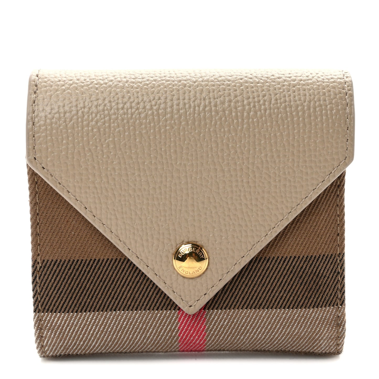 Haymarket Check Compact Wallet Light Beige