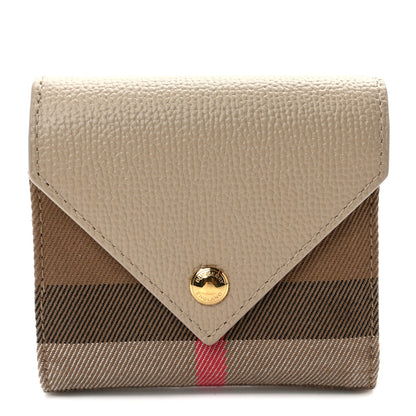 Burberry Haymarket Check Compact Wallet Light Beige 1 of 6