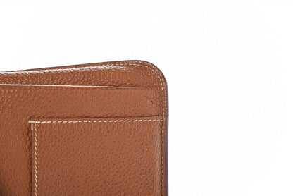Hermes Taurillon Clemence Dogon Duo Wallet Gold 21 of 22