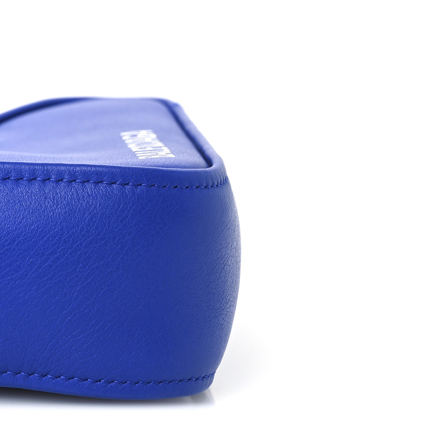 Shiny Day Calfskin Logo XS Triangle Chain Duffle Bleu Roi White
