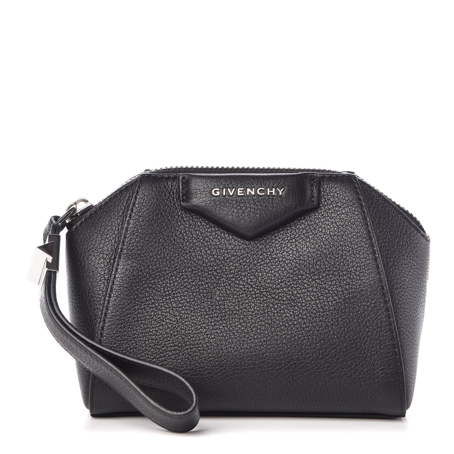 Sugar Goatskin Small Antigona Beauty Wristlet Black