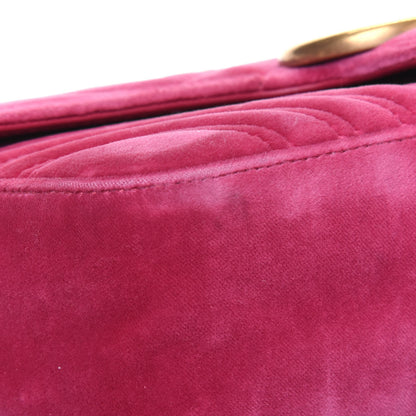 Gucci Velvet Matelasse Small GG Marmont Shoulder Bag Light Raspberry Rose 12 of 20
