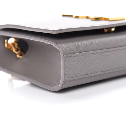 Saint Laurent Grain De Poudre Small Monogram Kate Satchel Fog 8 of 15